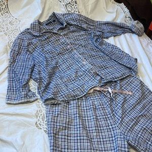 Pink and Blue flannel pj set size 3X